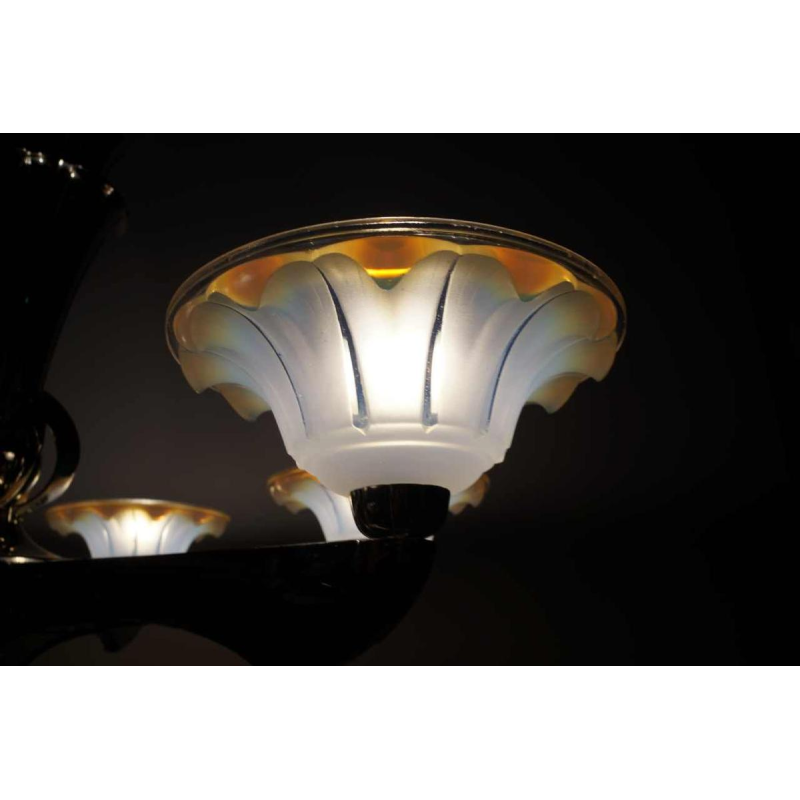 Jean Gauthier (EZAN) : French art deco chandelier, 1930 France