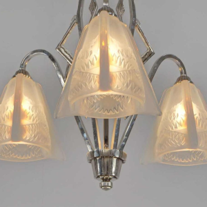 Jean Gauthier (EZAN) : Franse art deco kroonluchter 1930