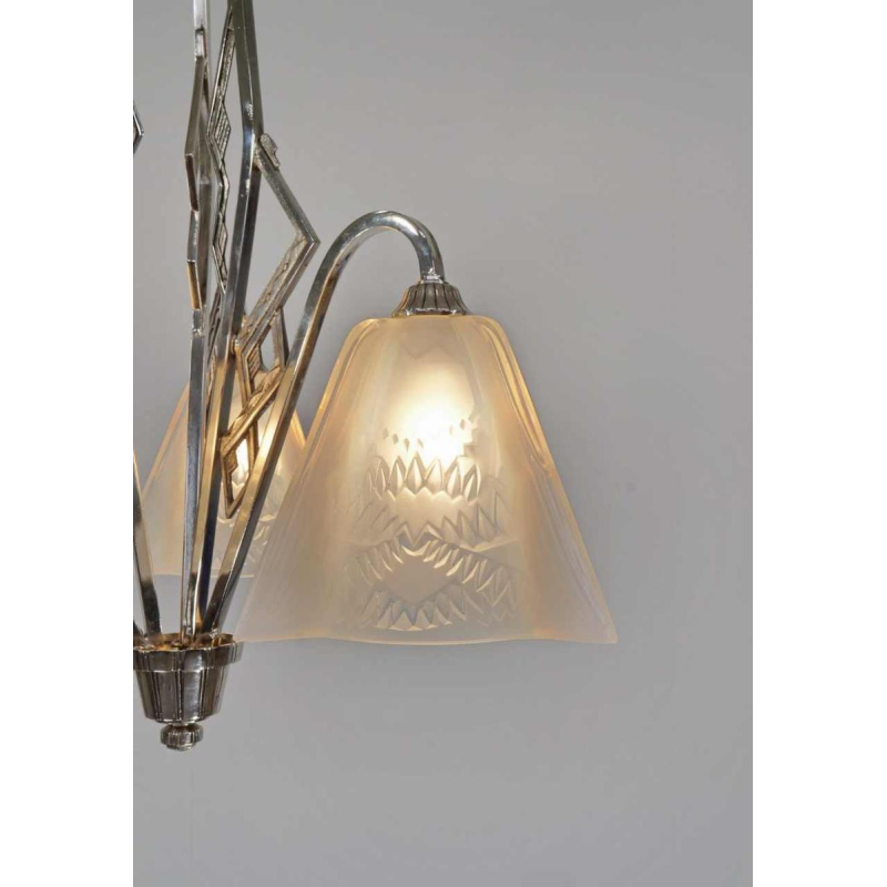 Jean Gauthier (EZAN) : Franse art deco kroonluchter 1930