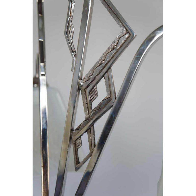 Jean Gauthier (EZAN) : lustre art déco opalescente, 1930 France