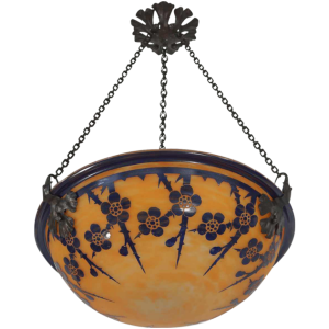 SCHNEIDER le verre Français : suspension art déco , 1920 France