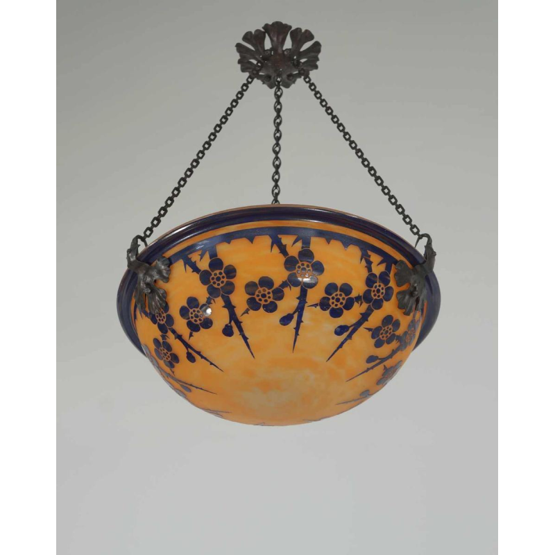 SCHNEIDER le verre Français : suspension art déco , 1920 France