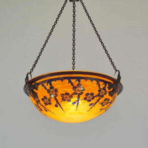 SCHNEIDER le verre Français : suspension art déco , 1920 France