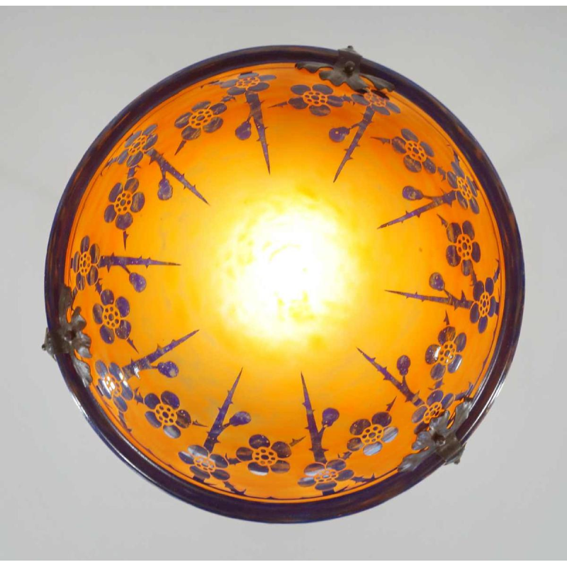 SCHNEIDER le verre Français : suspension art déco , 1920 France