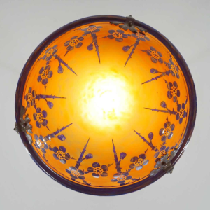 SCHNEIDER: Franse art deco hanglamp, le verre français 1920