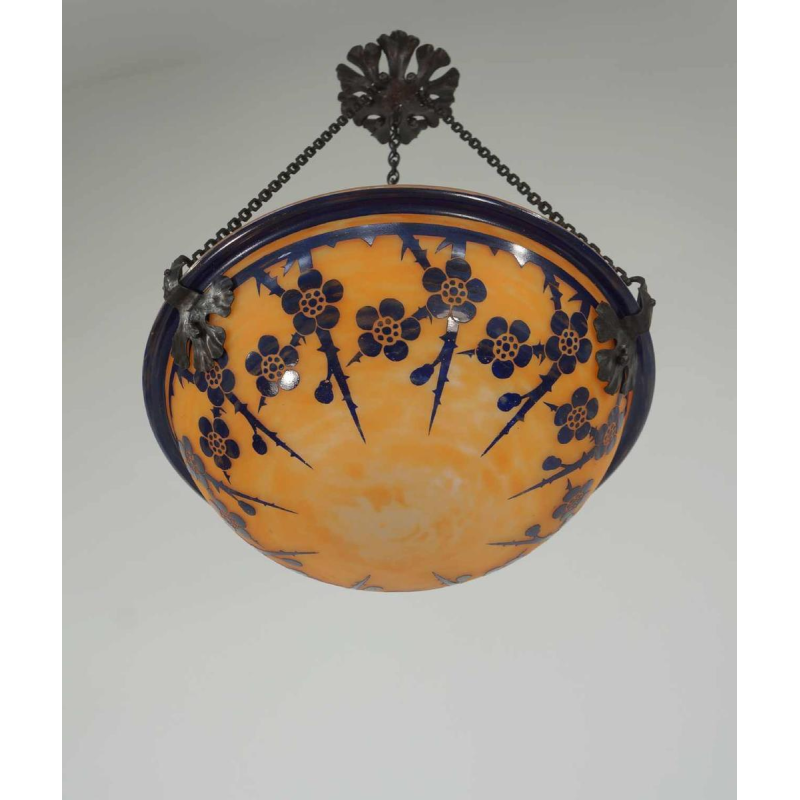 SCHNEIDER le verre Français : suspension art déco , 1920 France