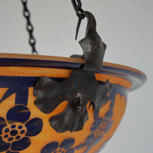 SCHNEIDER: Franse art deco hanglamp, le verre français 1920