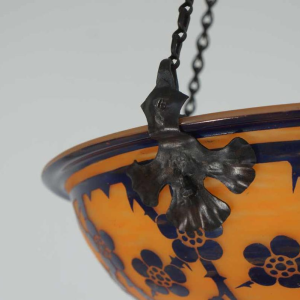 SCHNEIDER : FRENCH 1920 ART DECO PENDANT Le Verre Français cameo chandelier 1925