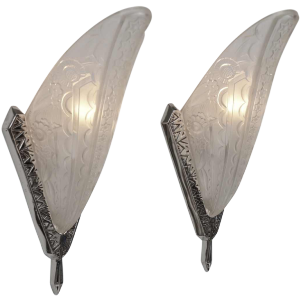 DONNA : paire d'appliques art deco, 1930 France