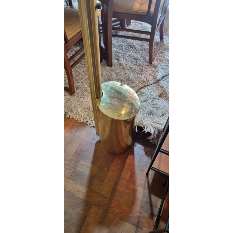 Goffredo Reggiani, boog vloerlamp met 7 gebogen vergulde messing armen, jaren 1960