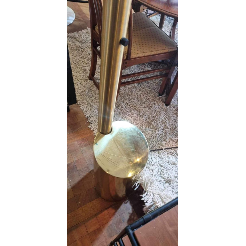 Goffredo Reggiani, boog vloerlamp met 7 gebogen vergulde messing armen, jaren 1960