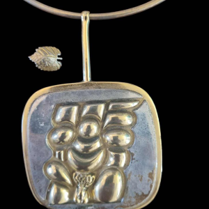 Miguel Berrocal Torso of David stainless steel and gilded bronze necklace, 1980