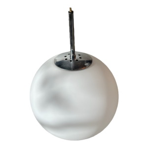 GLASHÜTTE LIMBURG, cascade suspension chandelier, 9 frosted glass balls 1970s