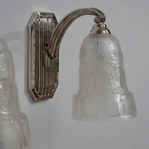 Hettier & Vincent : a pair of French art deco wall sconces, 1930 France