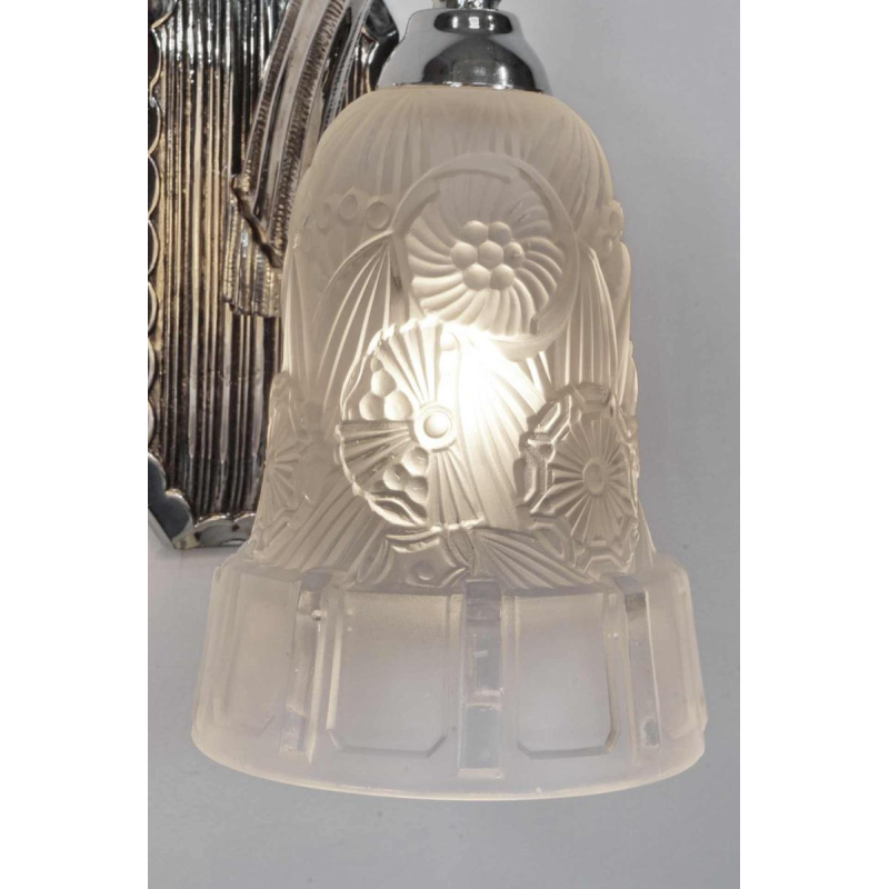 Hettier & Vincent : a pair of French art deco wall sconces, 1930 France