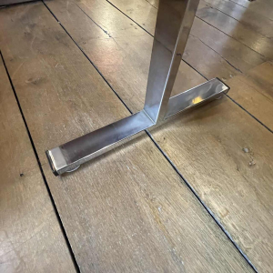 DE NISCO, coffee table ceramic metal chrome Abstract Design, ca 1960