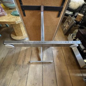 DE NISCO, coffee table ceramic metal chrome Abstract Design, ca 1960