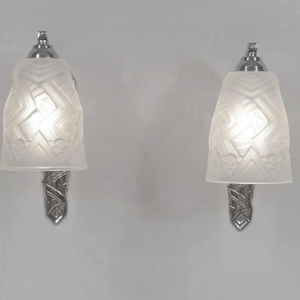 SCHNEIDER : paire d'appliques art deco, 1930 France
