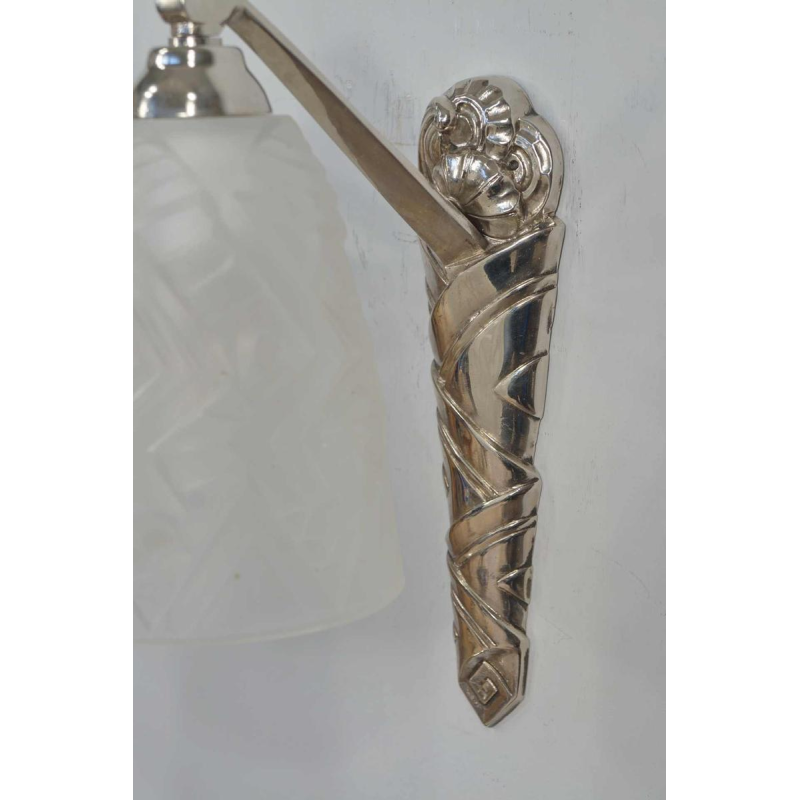 SCHNEIDER : a pair of French art deco wall sconces, 1930 France