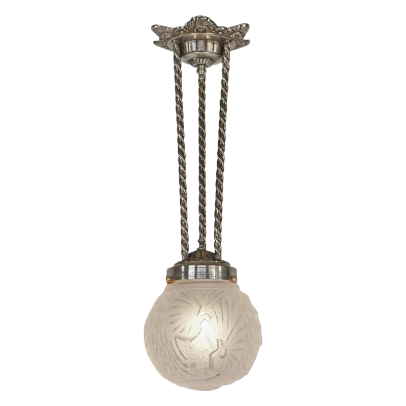 Petitot & Muller : Franse 1930 art deco hanglamp