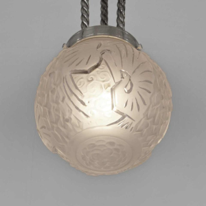 Petitot & Muller: French art deco pendant chandelier ... 1930 France