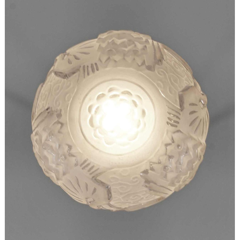 Petitot & Muller: French art deco pendant chandelier ... 1930 France