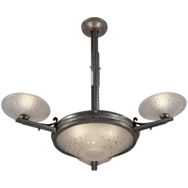 Muller freres: lustre art déco. France 1930