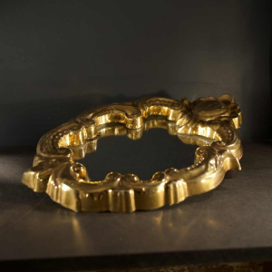 Jules GUERIN / Grès de Bouffioulx - miroir doré Louis XV en céramique, ca 1960