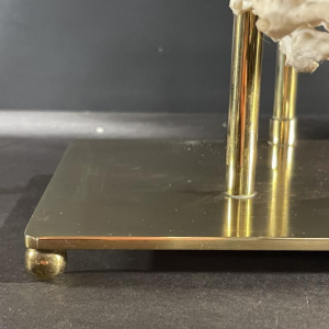 Willy Daro (attr) Koraal lamp Hollywood Regency, verguld bronzen voet ,1970s