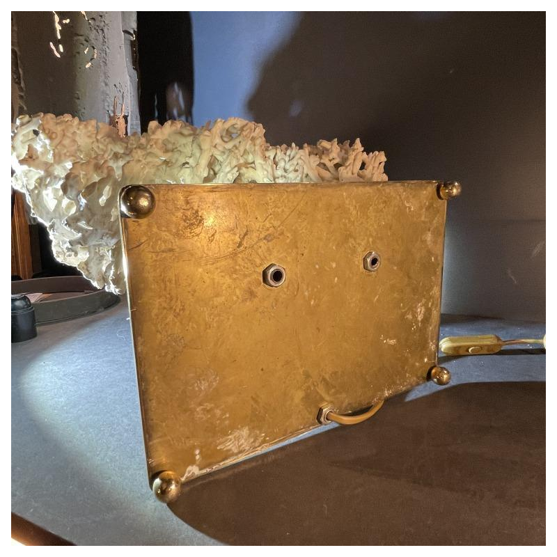 Willy Daro (attr) Koraal lamp Hollywood Regency, verguld bronzen voet ,1970s