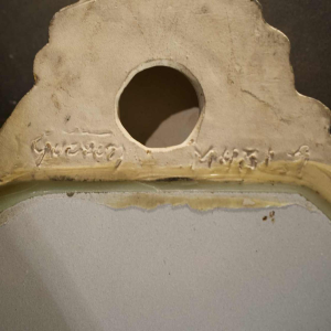 Jules GUERIN / Bouffioulx stoneware - Louis XV gilded ceramic mirror, ca 1960