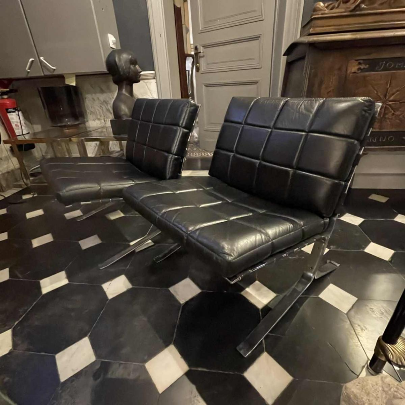 OLIVIER MOURGUE for AIRBORNE "Joker" pair of lounge chairs / armchairs 1960s