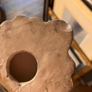 Jules GUERIN / Grès de Bouffioulx - miroir doré Louis XV en céramique, ca 1960