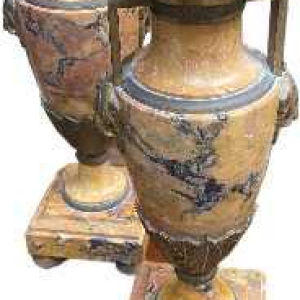 Pair of marble cassolettes