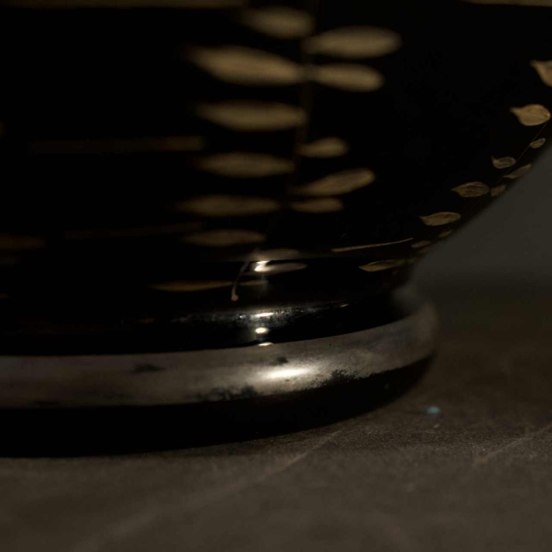 Michel Herman, pied de lampe Art Déco en verre, décor poissons argentés, ca 1930