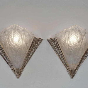 NOVERDY : paire d'appliques art déco , 1930 france
