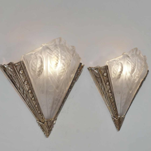 NOVERDY : paire d'appliques art déco , 1930 france