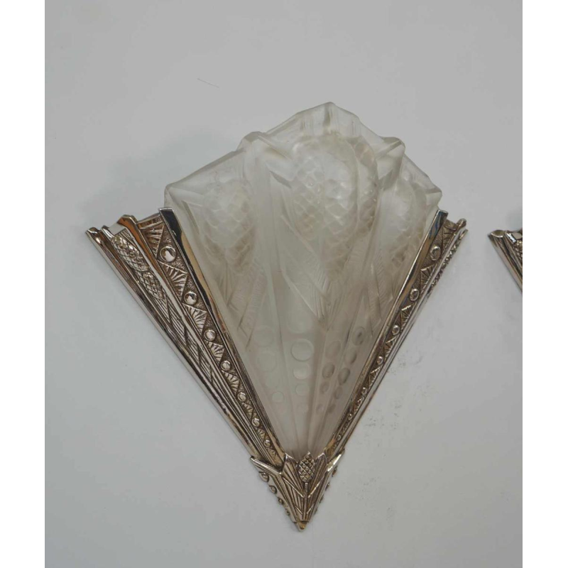 NOVERDY : paire d'appliques art déco , 1930 france