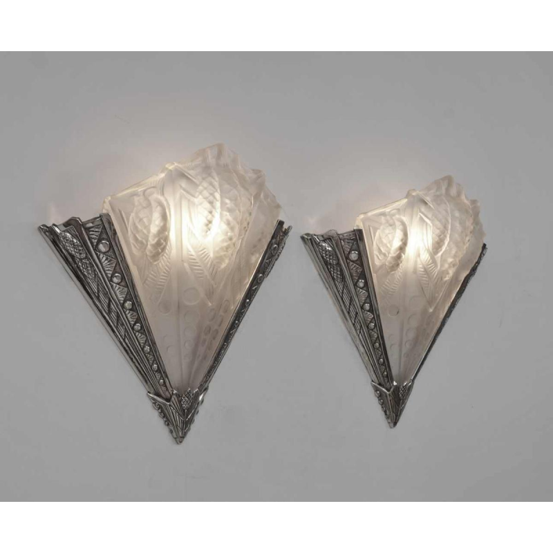 NOVERDY : paire d'appliques art déco , 1930 france