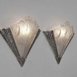 NOVERDY : paire d'appliques art déco , 1930 france