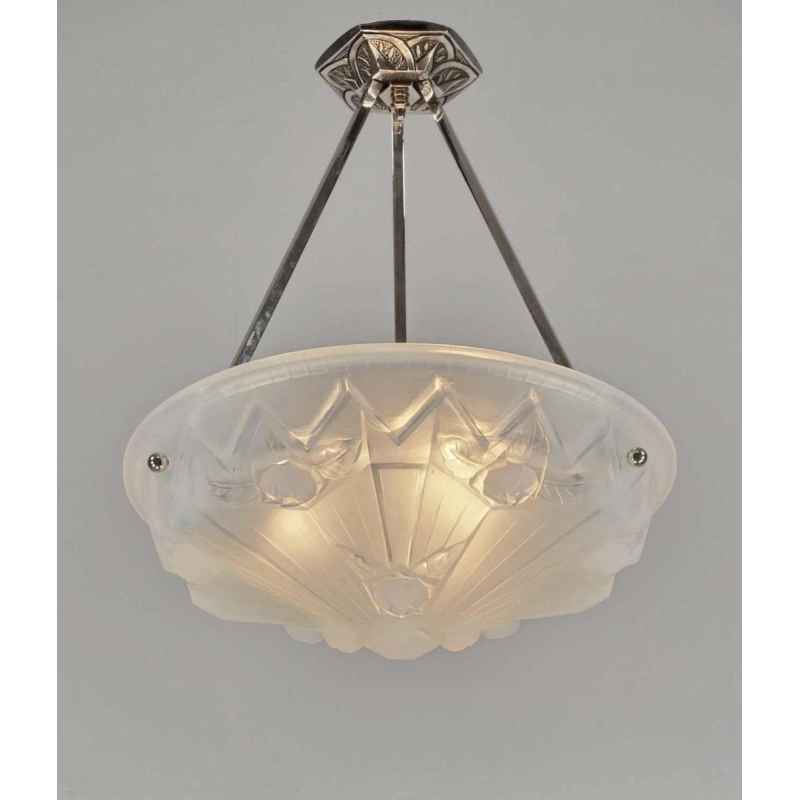 Jean Gauthier EJG: Franse 1930 art deco hanglamp
