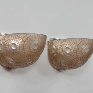 Simonet frères : exceptional pair of French art deco wall sconces, 1930 France