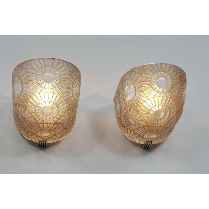 Simonet frères : een paar Franse 1930 art deco wandlampen