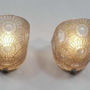 Simonet frères : een paar Franse 1930 art deco wandlampen