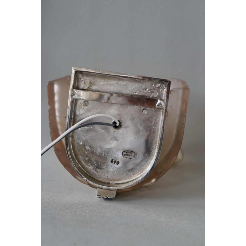 Simonet frères : exceptional pair of French art deco wall sconces, 1930 France