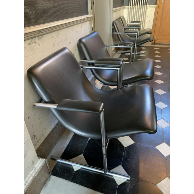 RUDI VERELST "OSLO" for NOVALUX, Pair of chromed metal armchairs, ca 1965