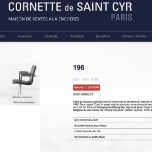 RUDI VERELST " OSLO " pour NOVALUX, Paire de fauteuils en métal chromé, ca 1965