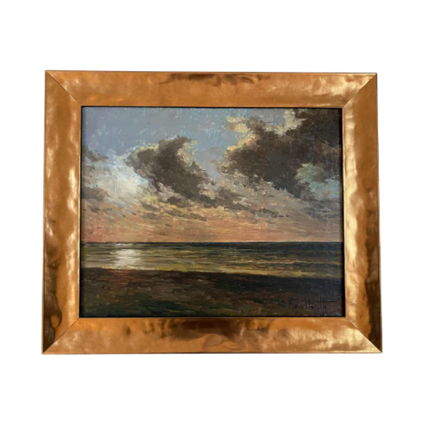 Marcel Leruth ‘Evening in Ostend’, oil on canvas, 20th century