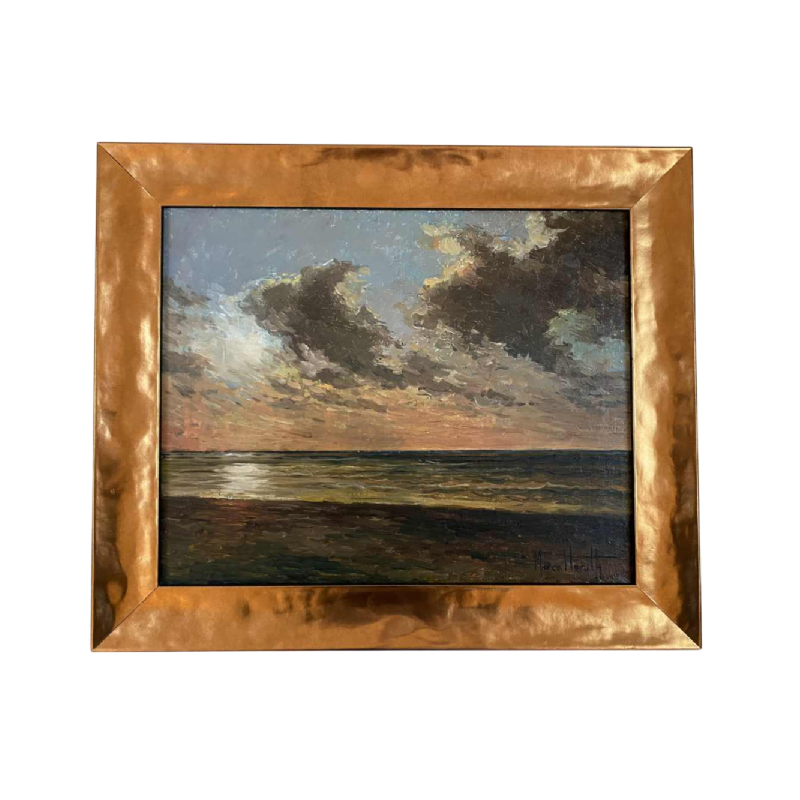 Marcel Leruth "Soir à Ostende", tableau huile sur toile, XXe s