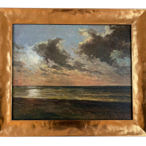 Marcel Leruth ‘Evening in Ostend’, oil on canvas, 20th century